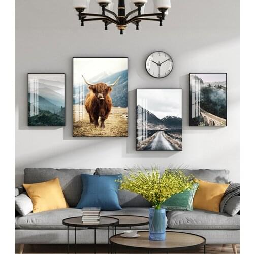 Painting Scandinavian Decoration Picture Home Decor Wall Art Landscape Canvas Poster Nordic Nine Arch Bridge Foggy Forest Print