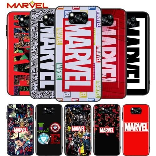 Marvel logo cool for Xiaomi Poco X3 NFC X2 M3 M2 F2 F3 Pro C3 F1 A2 Lite Mix3 Play Silicone Soft Black Phone Case