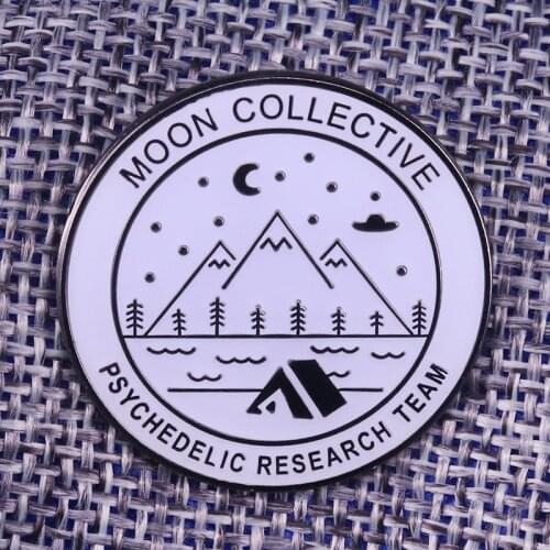 Moon Collective camping Mountain forest nature enamel pin perfect for your secretive lifestyle brooch badge