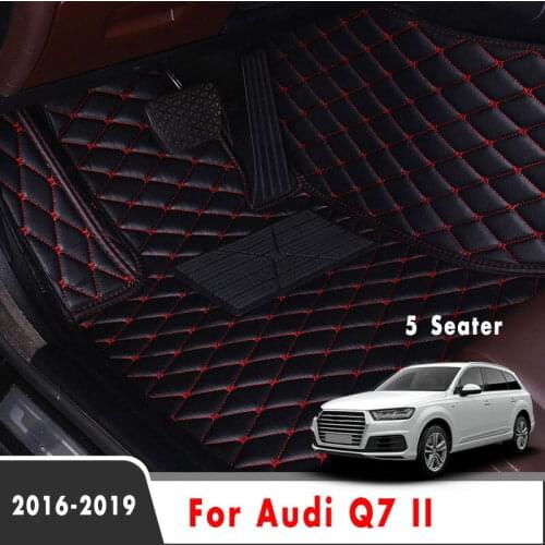 For Audi Q7 II 2019 2018 2017 2016 (5 Seater) Car Floor Mats Interior Leather Auto Styling Accessories Waterproof Foot Pads