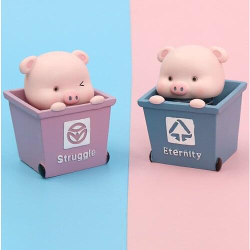 Creative car cute cute little pig car shaking head ornaments doll female car on the car to put crafts Statuettes Sculpture