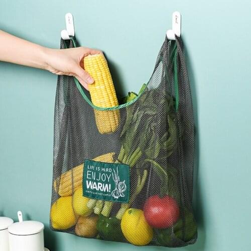 Kitchen Fruit&Vegetable Storage Mesh Bag Household Sundries Wall Hanging Bag Hanging Onion Garlic Storage Bag Organizer