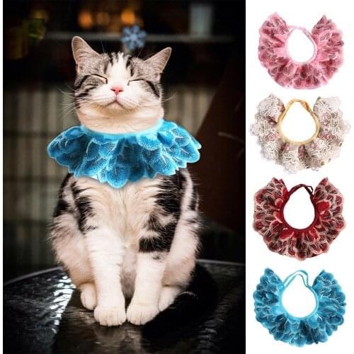 Fashion Pet Collar Bibs Cute Feather Shape Pet Collar Bib Lovely Dog Cat Necklace Decor Collars for Small Dog Cats