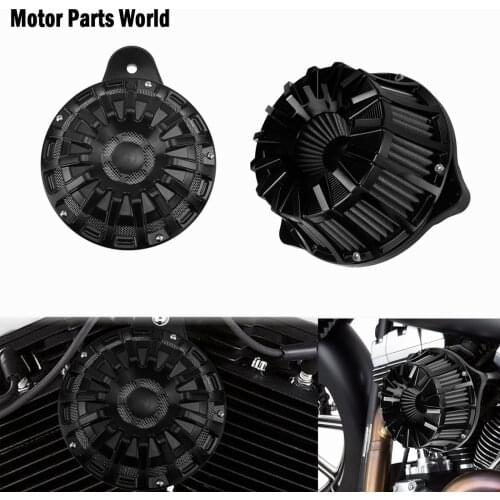 Motorcycle CNC Crafts Air Filter Cleaner Intake Filter Black Horn Speaker Cover For Harley Touring Street Glide FLHX FLHT 14-Up