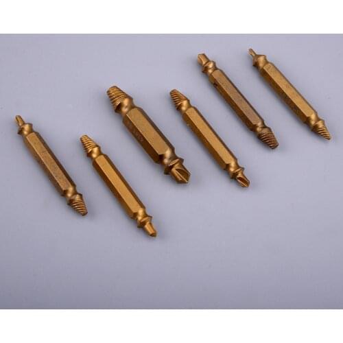 6Pcs Speed Out Damaged Broken Screw Bolt Extractor Remover Drill Bits Tool Set Metal fit for Grinding Sanding Rotary Tools