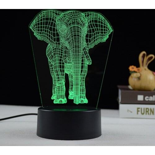 3D LED Table Desktop Lamp Touch Button Color Changing USB Acrylic Night Lights Home Cafe Bedroom Office Decor Ornament