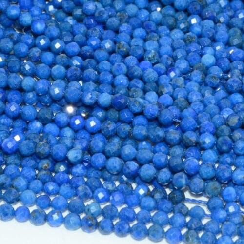 Natural Lighter Color Lapis Lazuli Faceted Round Beads 3mm