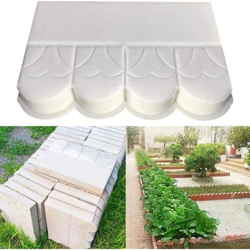 Garden Edging Stone Effect White Border Fence Courtyard Landscape Flower Bed Path Imitation Stone Plastic Mold Lawn Decoration