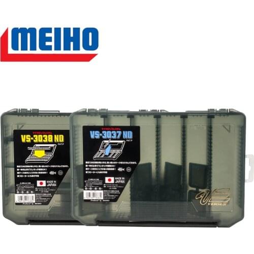 Original Japan MEIHO VS-3037/3038ND Fishing Lure Boxes PP Material Storage Organizer Box with Removable Dividers Compartments