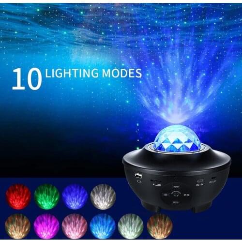 1pcs TUYA Watermark Music Starry Sky Light Projector Stage Watermark Projection Lamp Bedroom Decoration Novelty Lighting