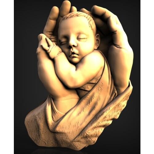Cute baby 3d model relief for cnc router carving and engraving 3d printer artcam aspire in STL file format
