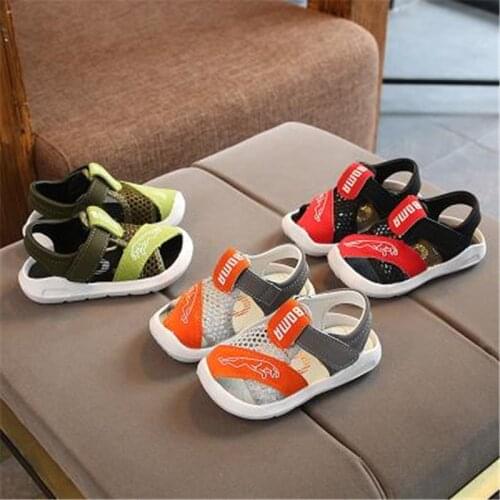 2021 children summer shoes new boys beach soft bottom shoes male baby baotou girls sports sandals