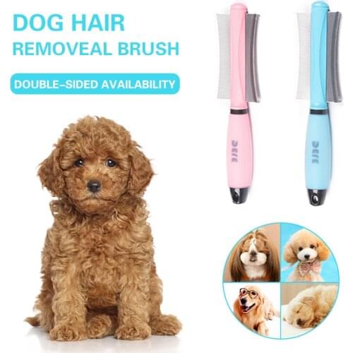 2 In 1 Pet Dog Grooming Comb Double Sided Needle Combs Pets Hair Remover Brush For Cat Fur Shedding Trimming Cleaning Supplies