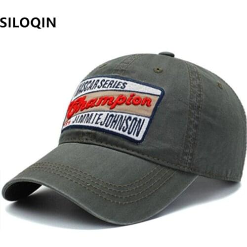 SILOQIN Embroidery couple hats washed cotton baseball caps for men women snapback hat casual sports cap adjustable tongue cap