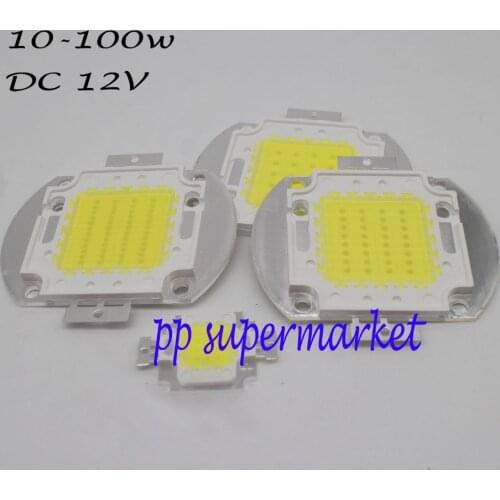 DC12V 10W 20W 30W 50W white/warm white High Power LED chip ,Can be DIY lights, table lamps, work lights, or solar lamps