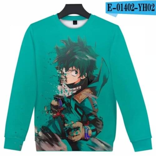 Funny Anime My Hero Academia Midoriya Izuku All Might 3D printing Round neck sweatshirt Men/Women Casual Harajuku O-neck Outwear