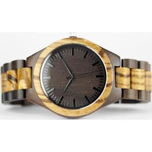 Top Quality Wood men watch automatic Zebra Wood and Ebony Black Watch the Best Gift for Man Without LOGO Custom Content