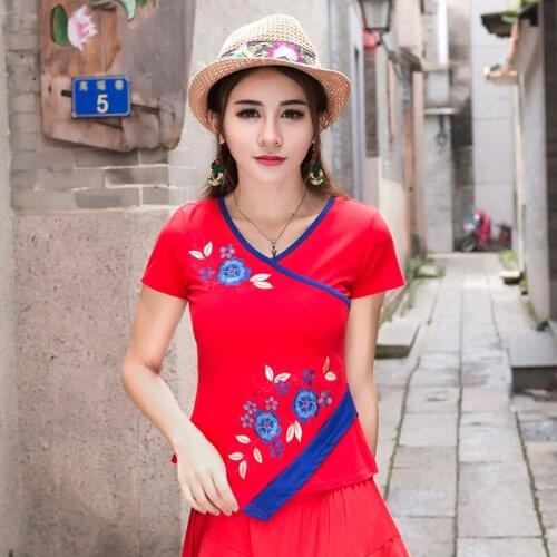 Traditional chinese long blouse shirt tops for women mandarin collar oriental linen shirt blouse female cheongsam top TA709 S