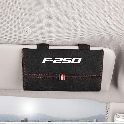 1pc For Ford F250 Flocking Auto Glasses Box Storage Holder Car Sunglasses Case Holder Organizer Interior Accessories