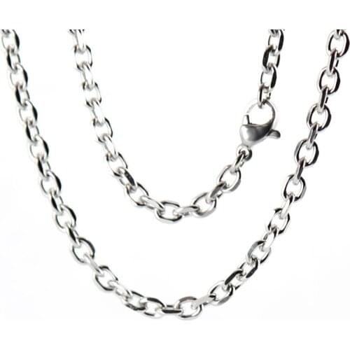 10pcs 24'' stainless steel 1.0mm 3.6mm Grinding angle O jumpring chain necklace for living glass lockets & oil Diffuser Locket