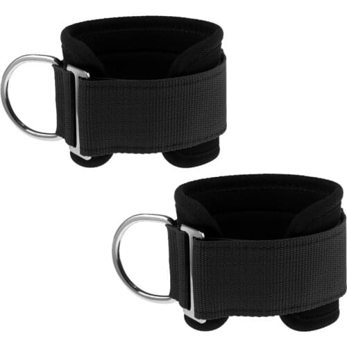 2Pcs Fitness Ankle Strap Leg Cable Attachment Pulley Exerciser Loop D Ring