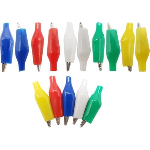 20 pcs Crocodile clips electrical alligator clips 6 color 28mm crocodiles test Clamps Jumper Helper with Insulation Cover