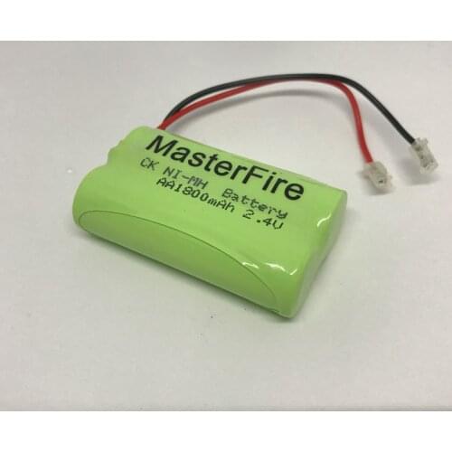 4pcs/lot MasterFire Original 2.4V AA 1800mAh Rechargeable Ni-MH Battery Pack With Plugs For Cordless Phone NiMH Batteries