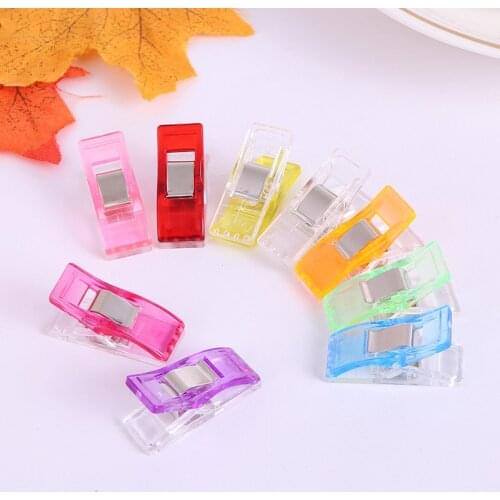 50 Pcs High Quality Multicolor Patchwork Sewing Plastic Clip Quilting Craft Knitting Suspender Clip Clover Clip