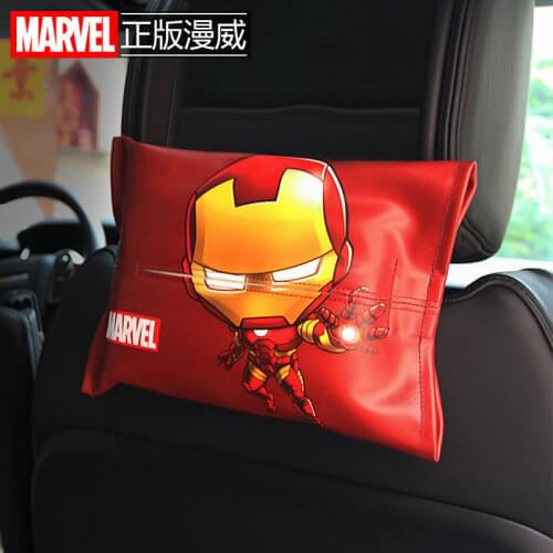Disney Marvel Car Tissue Box Cover Car Creative Paper Box Creative Hanging Sun Visor Towel Paper Box Seat Back Decoration Paper
