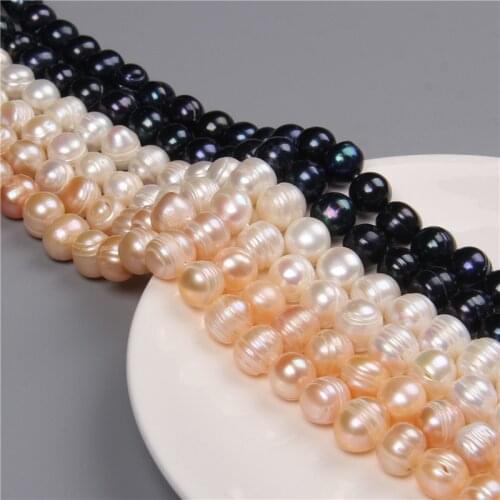 10-13MM Natural Freshwater Pearls Beads Loose Round Real Pearl Beads For Jewelry Making DIY Bracelet Necklace 14'' Elegant Gifts