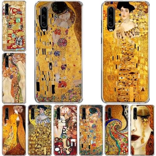 Kiss by Gustav Klimt Desig Phone Case For Huawei P10 P20 P30 P40 Mate 30 20 10 Lite Pro P Smart Z Plus 2019 2018 Cover Coque