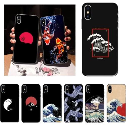 PXCEHNG Sunrise wave carp Art Phone Case For iPhone 12 Mini 11 Pro XS Max X XR 7 8 Plus