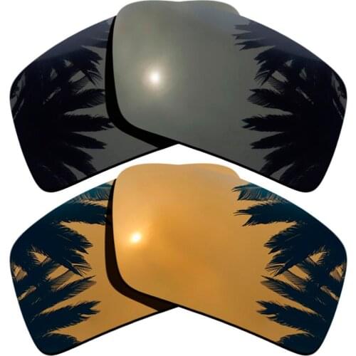 Black+Bronze Gold Mirrored Coating) 2-Pairs Polarized Replacement Lenses for Eyepatch 2 100% UVA & UVB Protection