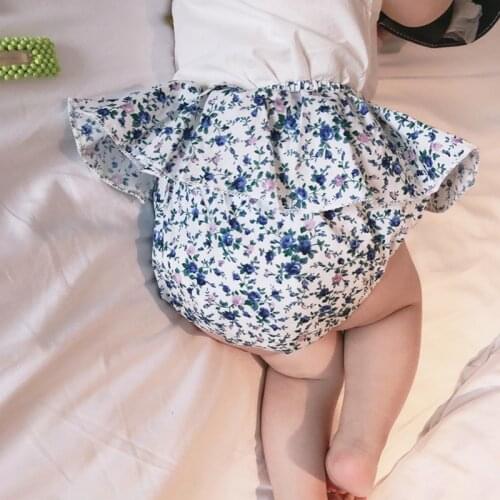 Floral Print Kids Girls Shorts Cotton Ruffles Girls Short Skirts Summer Baby Girl Shorts Fashion Children Clothes 0-5Years Cute