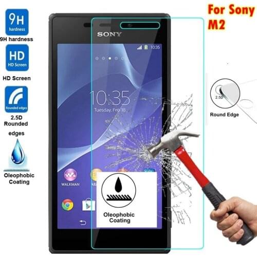For Sony M2 2.5D 0.3mm 9H Premium Tempered Glass For Sony Xperia M2 With Retail Box Screen Anti Shatter Protector Film M 2 glass