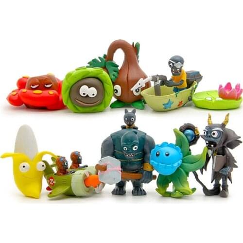 10pcs/lot Plants vs Zombies PVC Action Figures Toys PVZ Lily Pad Banana Launcher Figure Collection Model Toy Children Kids Gift