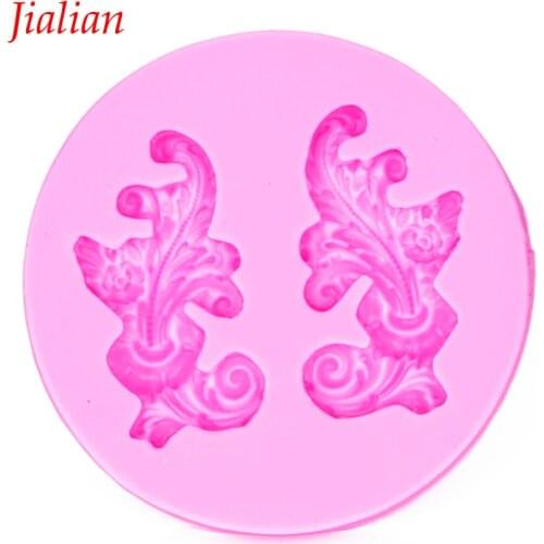 European lace Shaped kitchen gumpaste silicone rubber mould for mastic confectionery chocolate cake decoration FT-1008