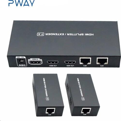HDMI Splitter 1X2 HDMI Extender 60m 1 to 2 HDMI Splitter over cat5e,cat6 with 1 hdmi input 2 RJ45 output Full HD1080p