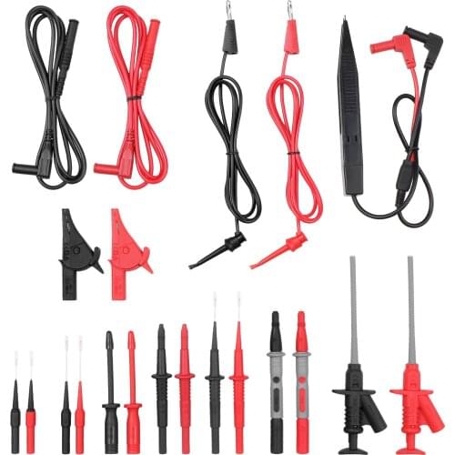 21pcs Test Lead Probe Kit Test Probes for Multimeter with Alligator Clips Replaceable Probes Pins Multifunctional Accessorie Kit