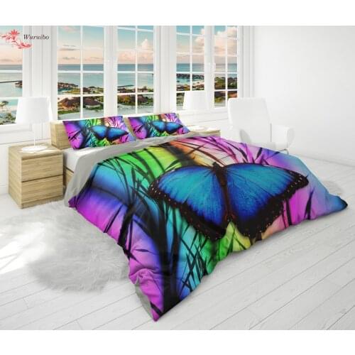 Colorful Butterfly Bedding Sets for Double Bed Cover 150/135 Single King Queen Size Duvet Covers With Pillowcase 2/3 PCS 220×240