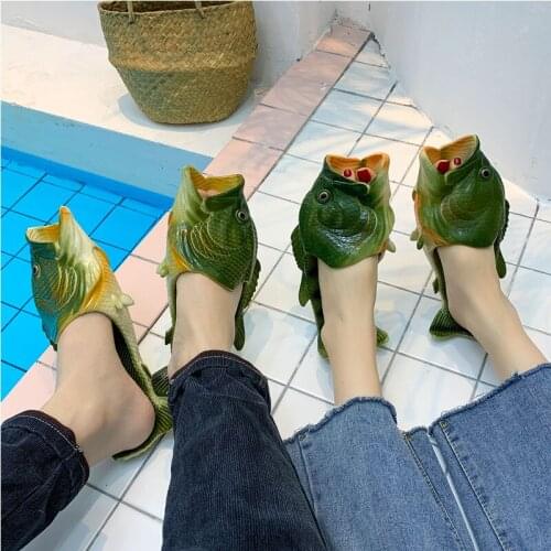 Couples Creativity slippers girls lovely designer fish slides outdoor indoor shoes for women crazzy slippers
