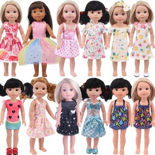 Doll Clothes Black/Blue Polka Dot Suspender Skirt,Lace Thigh Sock Fit 14.5 Inch Nancy Doll&36Cm Paola Renio Baby Doll Girls Toy