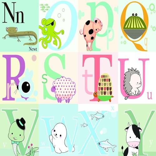 Kindergarten Art Painting Teaching Simple Alphabet Painting by Numbers Home Childrens Room Nursery Decoration Wall Painting