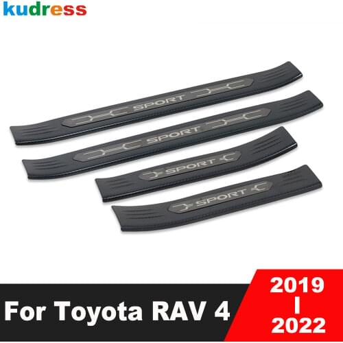 For Toyota RAV4 RAV 4 2019 2020 2021 Stainless Steel Car Door Sill Scuff Plate Welcome Guard Pedal Protective Cover Accessories