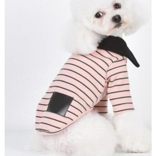 Autumn Winter Warm Pet Dog Clothes Striped Pet Sweatshirt Pet Chihuahua French Bulldog T-shirt for Small Medium Dogs