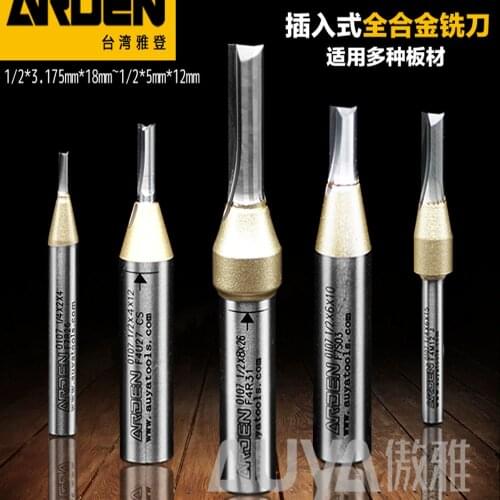 TCT 2-flute straight cnc cutting tools for panel slotting