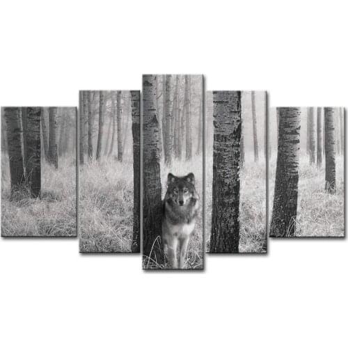 Framework Painting Modern Animal Wolves Photo Canvas Art Printed Live Wall Decoration Picture Posters