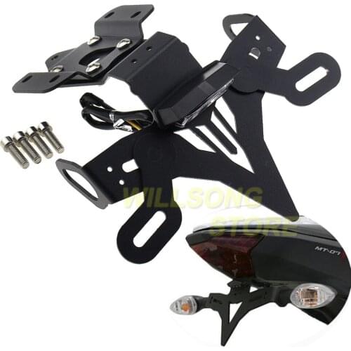 Registration License Plate Frame Holder Tail Tidy Fender LED Eliminator For YAMAHA MT07 FZ07 2013-2019 Motorcycle Accessories