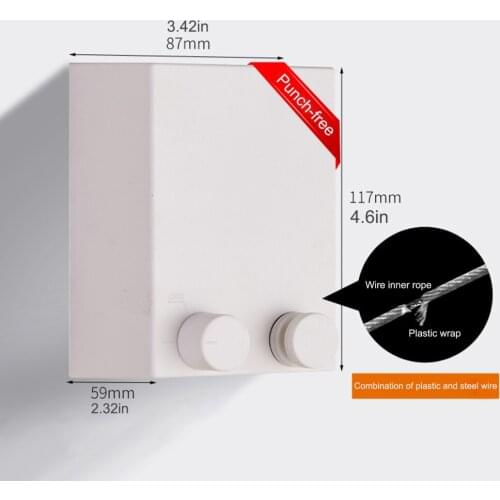 Adjustable Clothes Line Clothesline Household Goods Drying Rack Load-Bearing 40 Kg Invisible Indoor 4.2M Wall Mounted Method