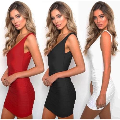 Sexy Backless Wrap Dress 2019 New Solid Color V-Neck Miniskirts Elastic Soft Breathable Vestido Beauty Buttocks Tight Dresses